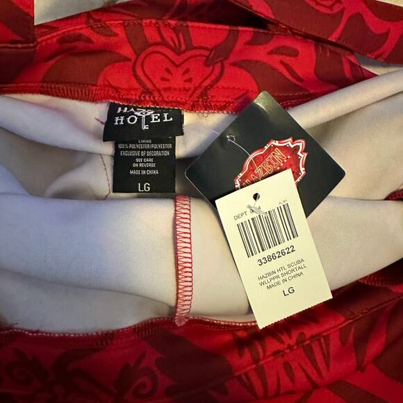 Hazbin Hotel L Wallpaper Scuba Shortalls Cosplay Streetwear Romper Overalls NEW - Picture 7 of 12